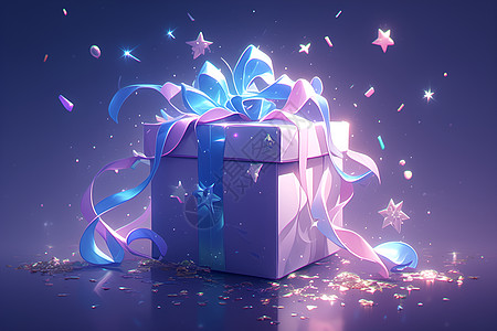 礼物盒子梦幻的礼盒插画