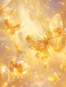 金色蝴蝶舞动图片