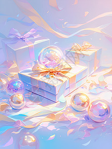 展示的梦幻礼物盒背景图片