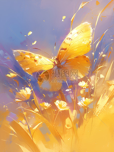 金色蝴蝶的光芒图片