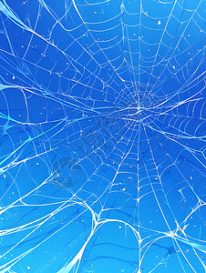 蓝天下的蜘蛛网背景图片