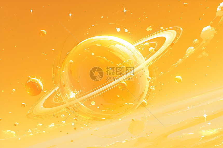 仙境星空插画图片