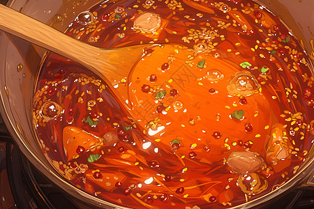 美味的火锅红油背景图片