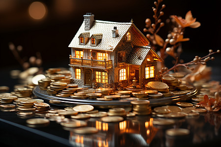 金币中的房屋模型图片
