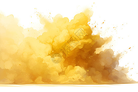 爆炸粉尘飞溅的黄色粉尘插画