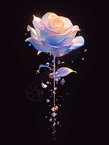 黑色背景下孤独的玫瑰高清图片