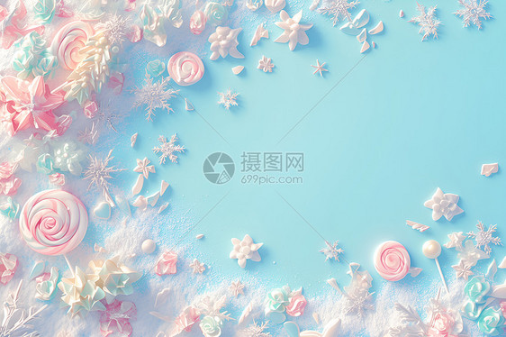 糖果和雪花图片