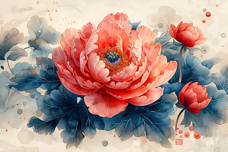 中国式花卉背景图片