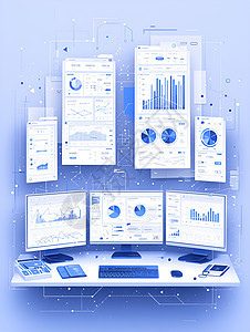 平面插图风格的报表图片