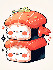 可爱的寿司双人组图片