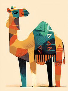 几何拼接的骆驼图片