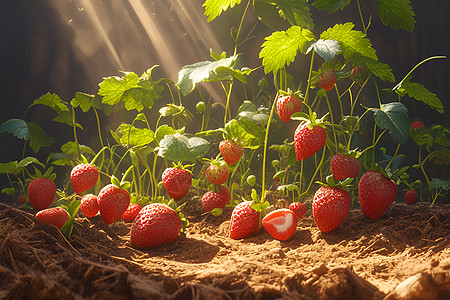 土地上的小草莓图片