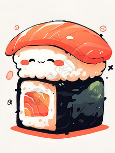可爱的卡通寿司背景图片