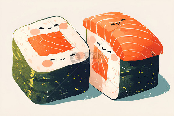 生动可爱的寿司二人组图片