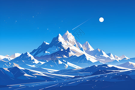 冰雪山峰的美景图片