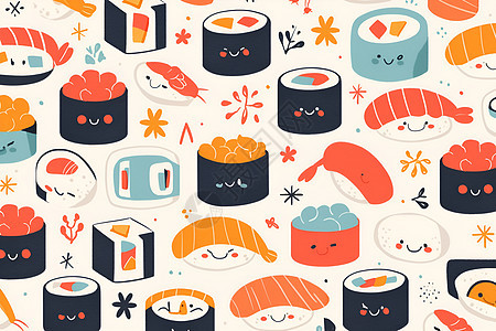 可爱寿司插画艺术图片