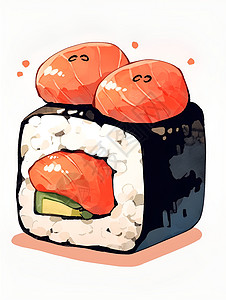 美味三文鱼寿司背景图片
