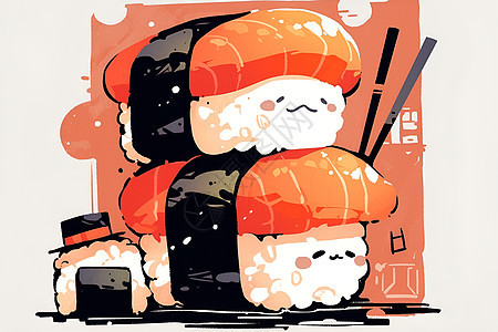 寿司美食背景图片