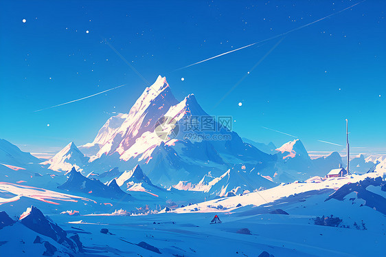 设计的雪山风景图片