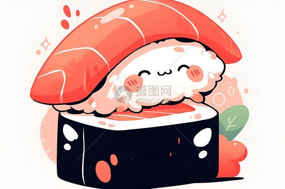 设计的鱼肉小寿司图片