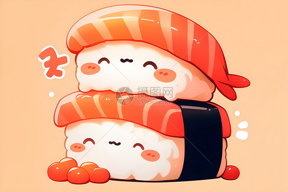 萌萌哒的寿司卷图片