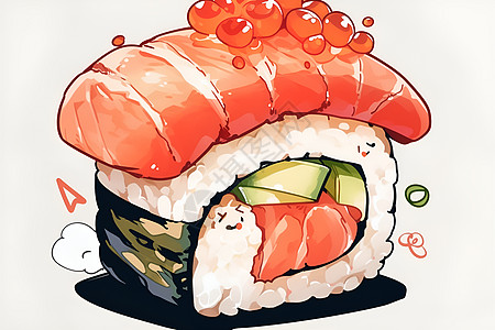 美味的寿司卷图片