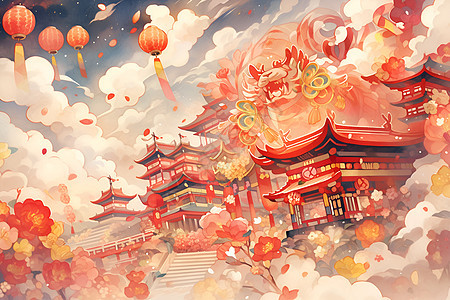 中国传统建筑背景图片