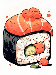 展示的卡通寿司图片