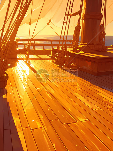 木船甲板的温暖图片