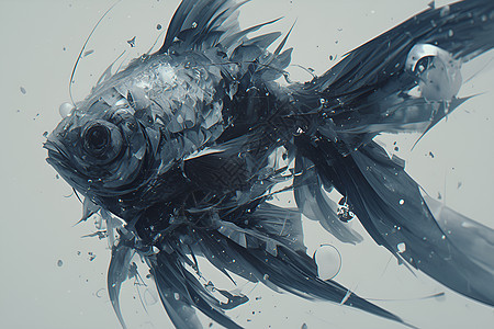 绘画的鱼儿插画图片