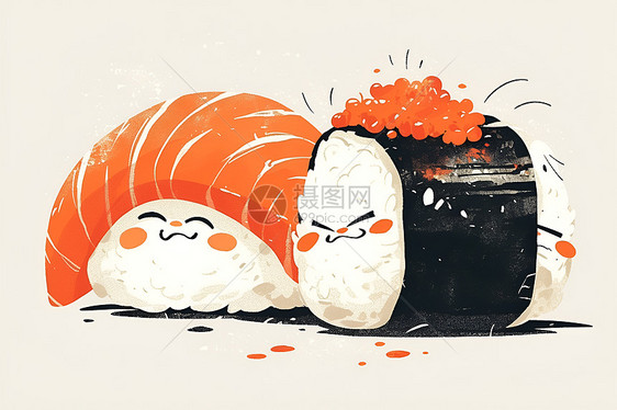 美味的寿司插图图片