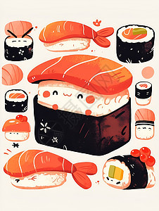 寿司的卡通形象图片
