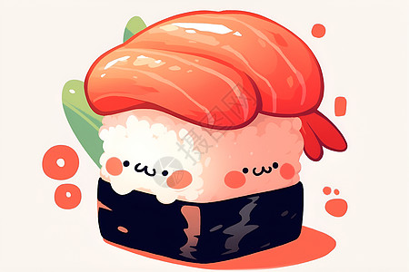 萌萌哒的寿司背景图片