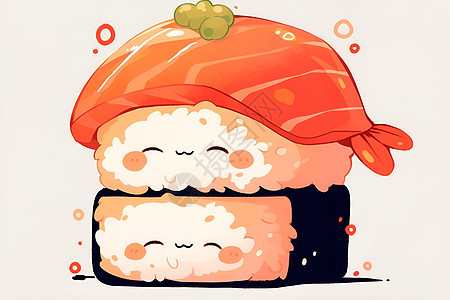 寿司的可爱绘画图片