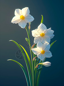 一朵白花独立于黑暗图片