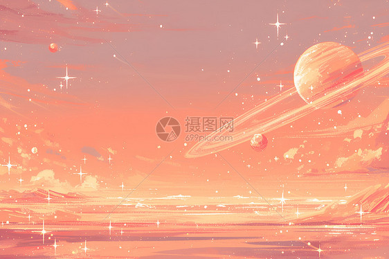 宇宙梦幻插画图片