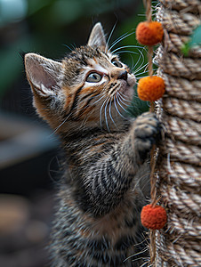 小猫咪攀爬抓挠板图片