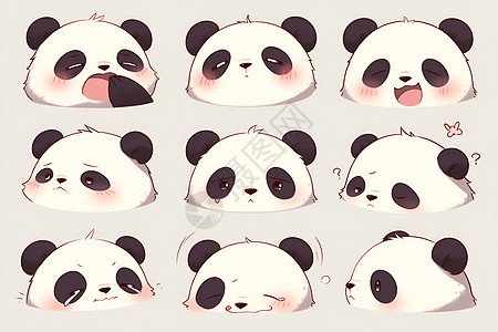 可爱表情的熊猫图片