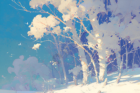 冬日的童话背景图片