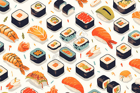 色彩斑斓的寿司图片