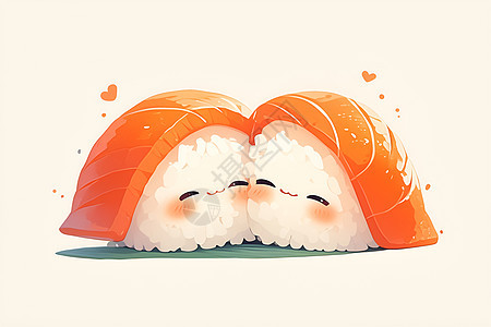 一对可爱的寿司图片
