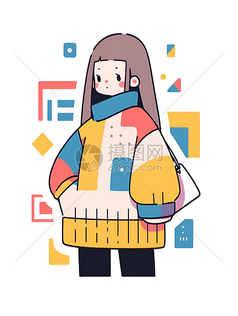 女孩穿着朴素服装图片