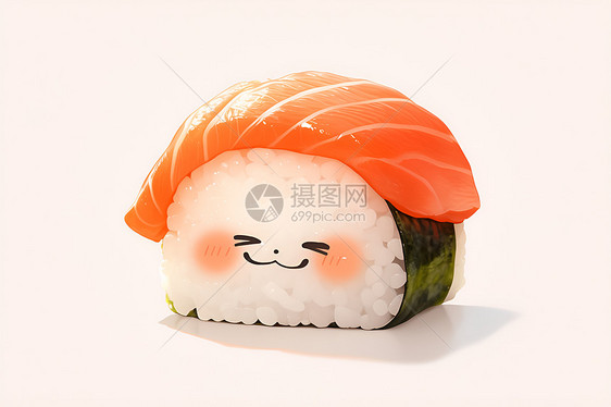 可爱人物化的寿司卷图片