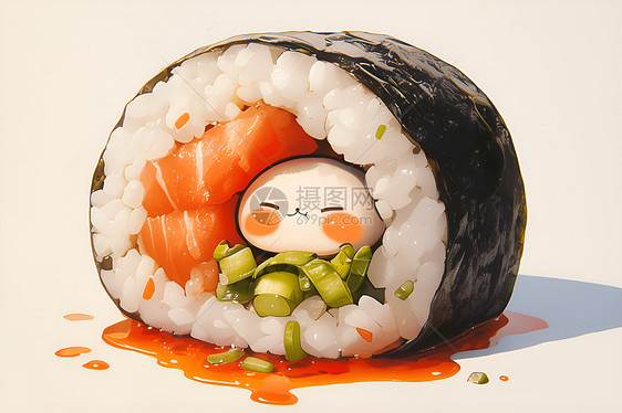 色彩斑斓的寿司图片