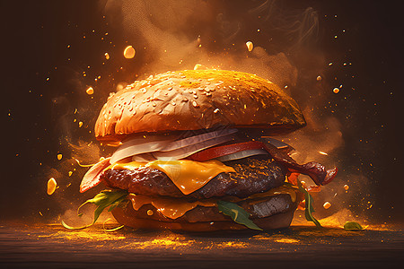 一个美味汉堡图片