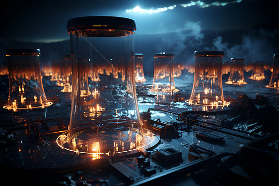 核反应堆的灯光图片