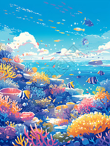 海底世界的珊瑚和鱼图片