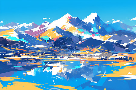 丰富色彩的山脉图片