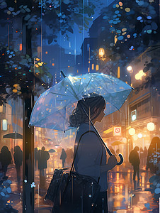 街头打伞的女人背景图片