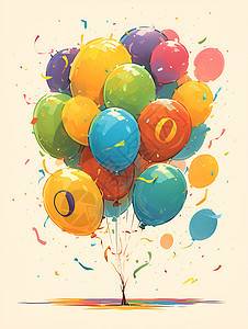 设计的梦幻色彩气球图片
